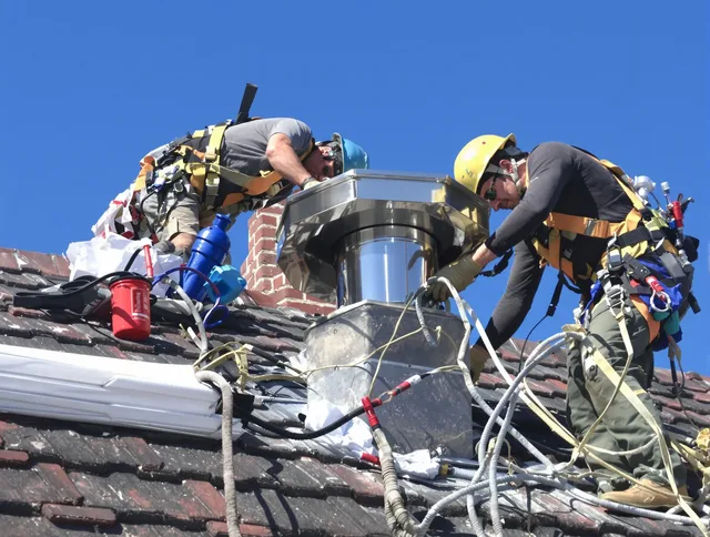 Protective chimney cap installed by Stallings Chimney Sweep in Stallings, NC