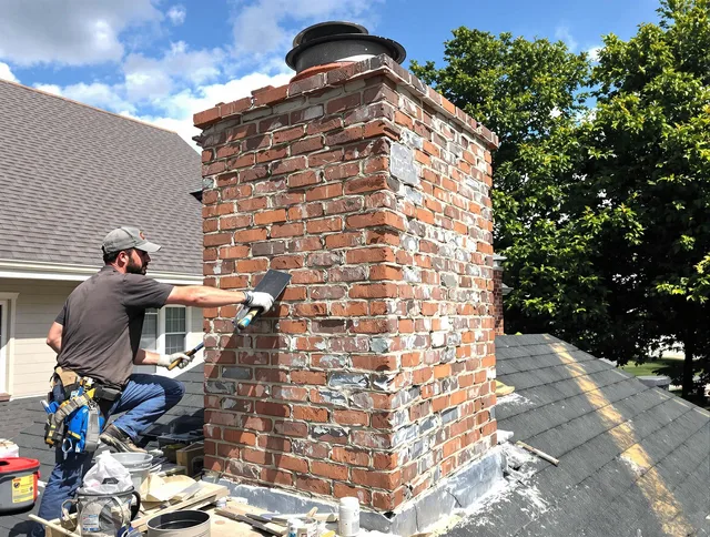 Completed chimney rebuild by Stallings Chimney Sweep in Stallings, NC